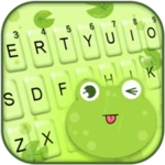 cute frog tongue keyboard them android application logo